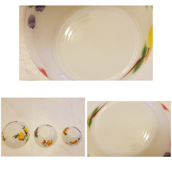 Set of 3 Anchor Hocking Fire King Nesting Mixing Bowls Gay Fad Fruit - Picture 16 of 16